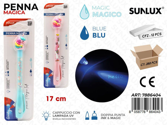 PENNA MAGICA C/ LAMPADA UV BLU 17CM/PZ DA 12**