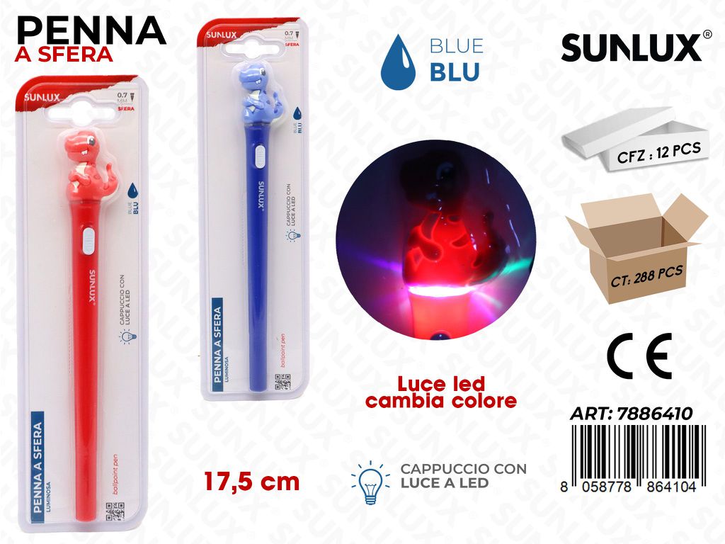 Sunlux Penna Sfera c/ Led Blu 17.5CM
