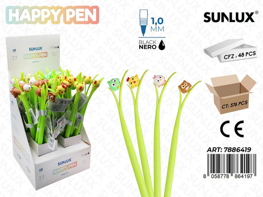 Happy Pen Gel Nero 1.0Mm Uccelli
