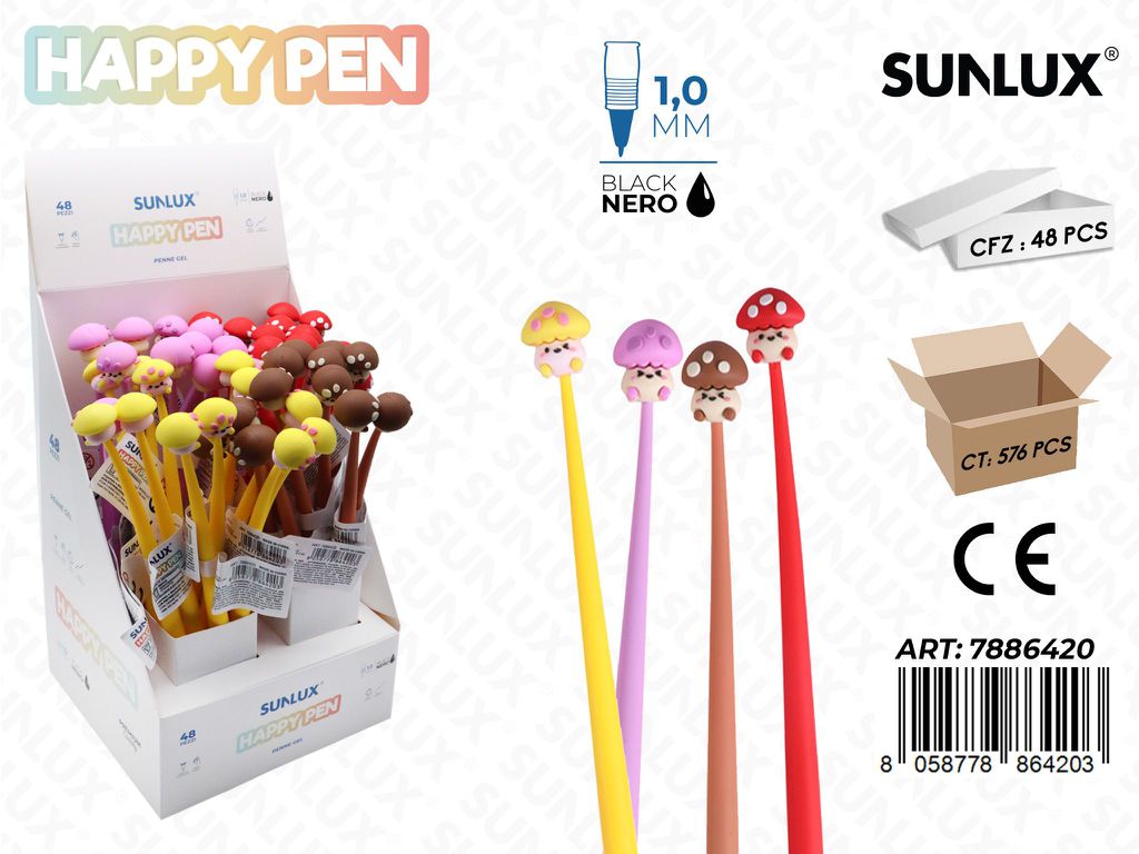 Happy Pen Gel Nero 1.0Mm Fungo