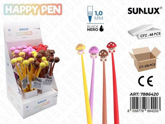 Happy Pen Gel Nero 1.0Mm Fungo