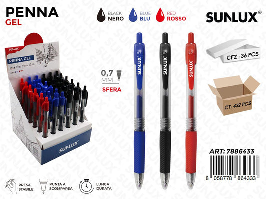 Sunlux Esp. Penne Gel 3COL. Ass. 0.7MM