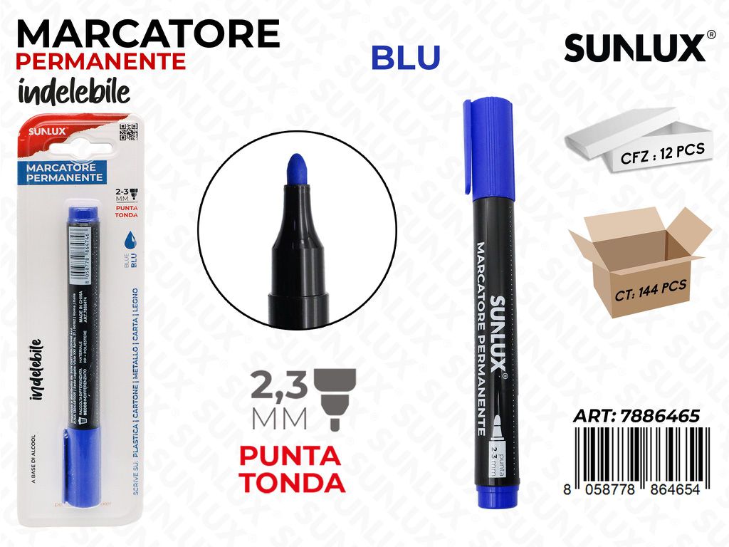 Sunlux Marcatore Perman. Indel. Blu 2.3MM