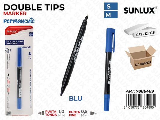 DOUBLE TIPS MARKER PERM. BLU  /PZ DA 12**
