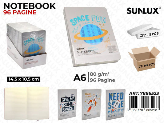 Notebook Ass. A6 14.5*10.5Cm 96Pag. 80Gr