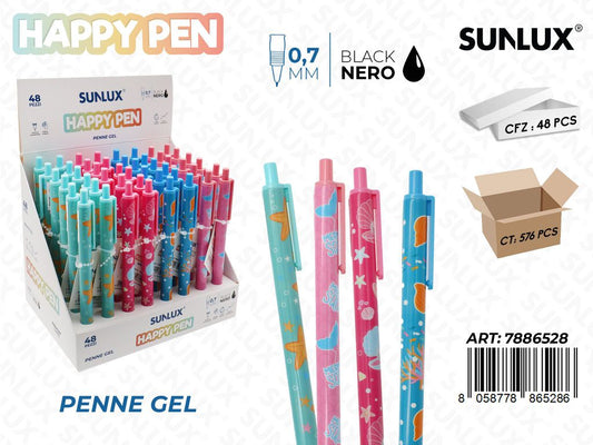 Happy Pen Gel Sirena Nero 0.7Mm
