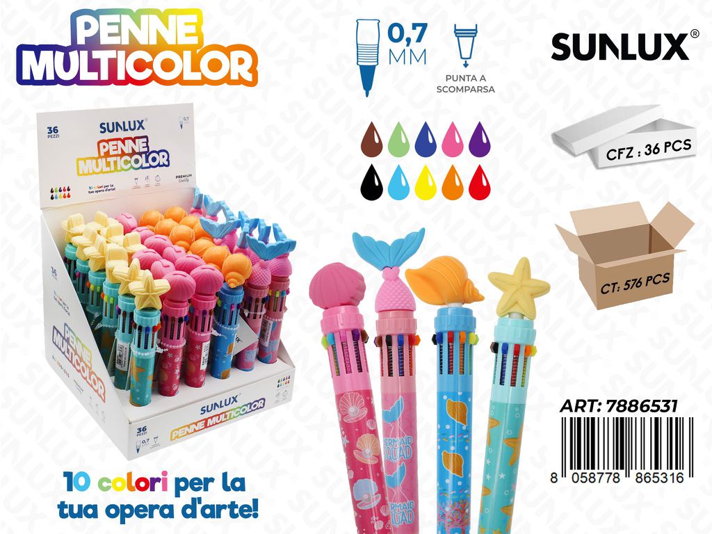 Penne Multicolor Sirena 0.7Mm