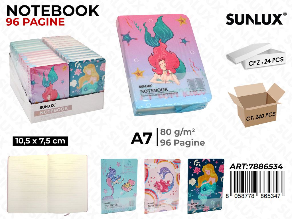 Notebook Ass. A7 10.5*7.5Cm 96Pag. 80Gr