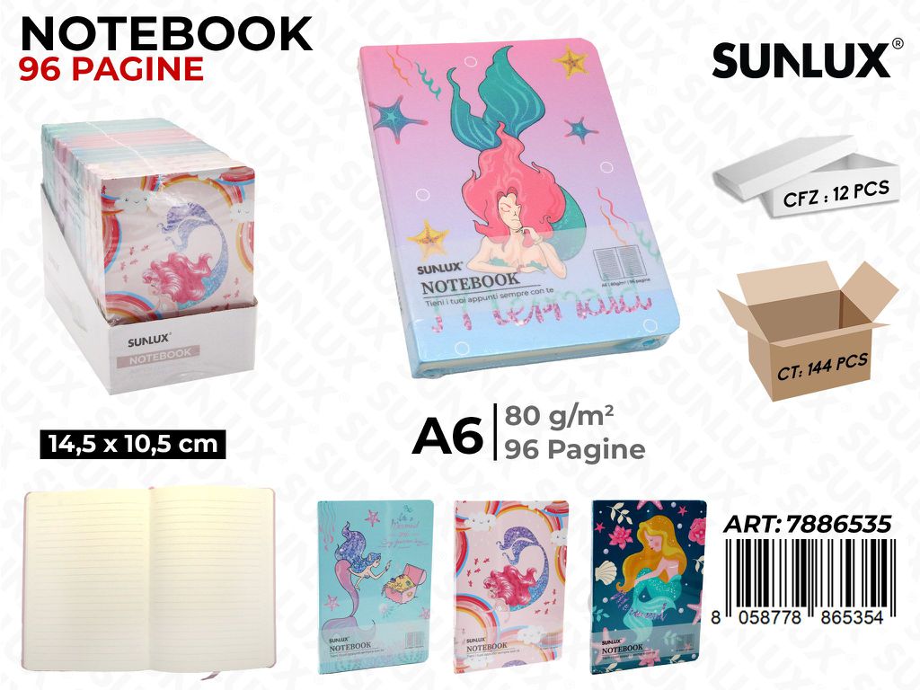 Notebook Ass. A6 14.5*10.5Cm 96Pag. 80Gr