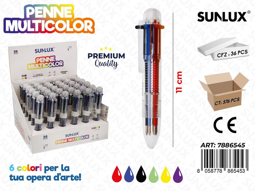 Penne Multicolor Ass.0.7Mm 11Cm