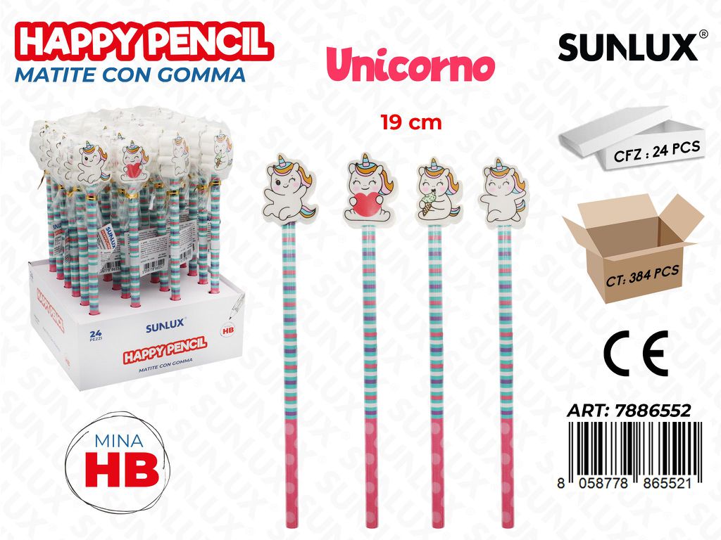 Happy Pencil Unicorno 19Cm