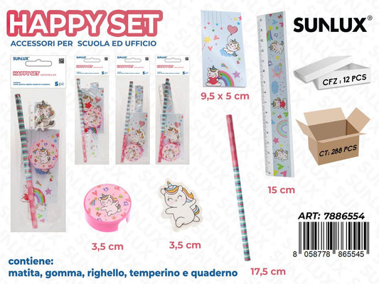 Happy Set Unicorno Ass. 5Pcs