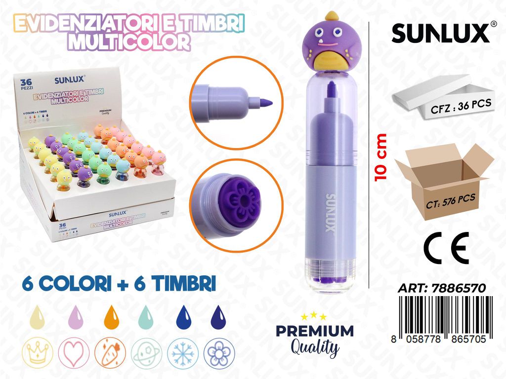 Evidenzatori Timbri Multicolor 10Cm