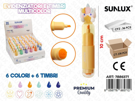 Evidenzatori Timbri Multicolor 10Cm