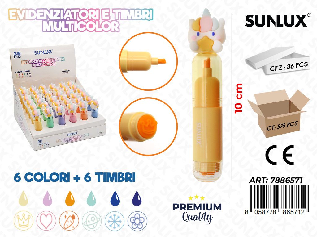Evidenzatori Timbri Multicolor 10Cm