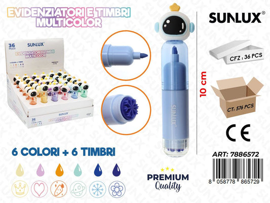 Evidenzatori Timbri Multicolor 10Cm