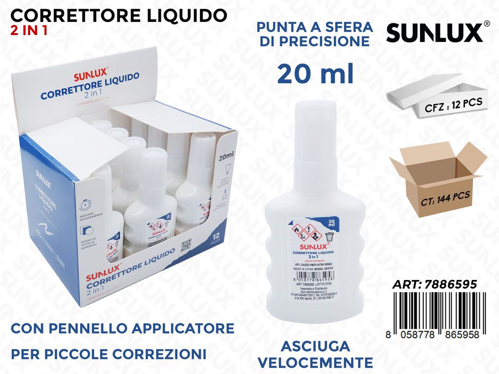 Sunlux Correttore Liquido c/Pennello 2IN1 20ML