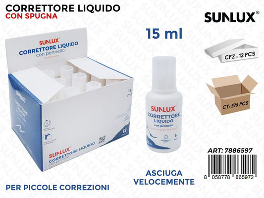 Sunlux Correttore Liquido c/Spugna 15ML