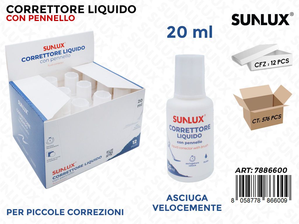 Sunlux Correttore Liquido c/Pennello 20ML