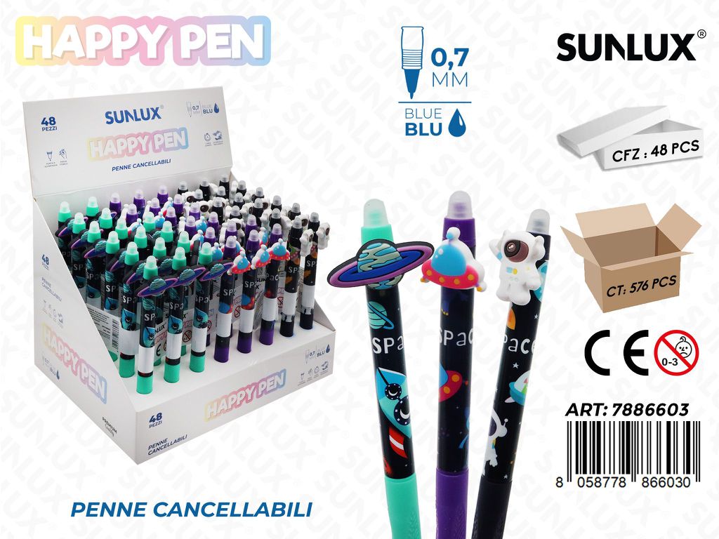 Happy Pen Cancell. Space 0.7Mm Blu