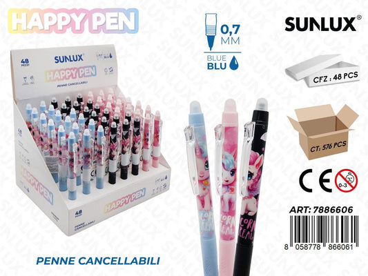 Happy Pen Cancell. Unicorn 0.7Mm Blu