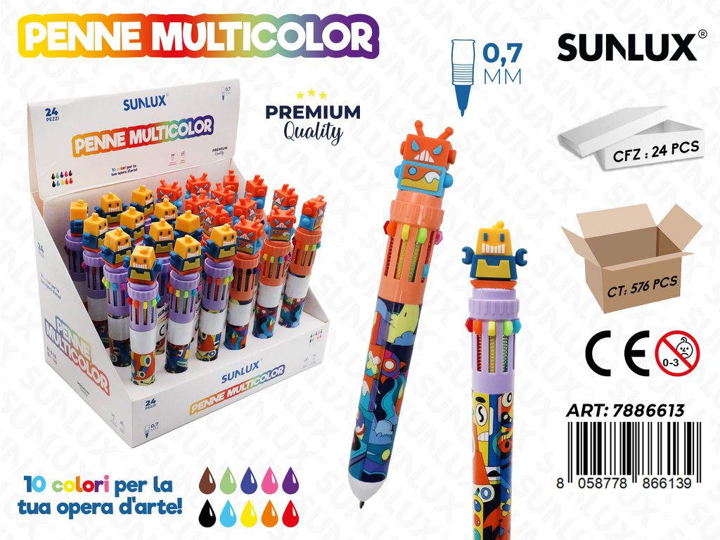 Penne Multicolor Boy 0.7Mm Blu