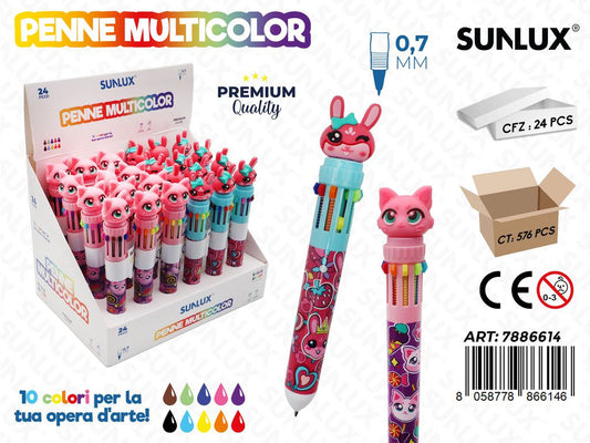 Penne Multicolor Cats 0.7Mm Blu