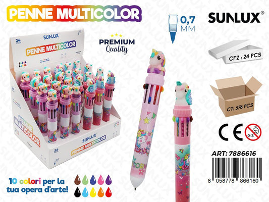 Penne Multicolor Unicorn 0.7Mm Blu