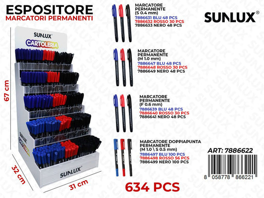 Sunlux Esp. Marcatori Permanenti Ass. 634PCS
