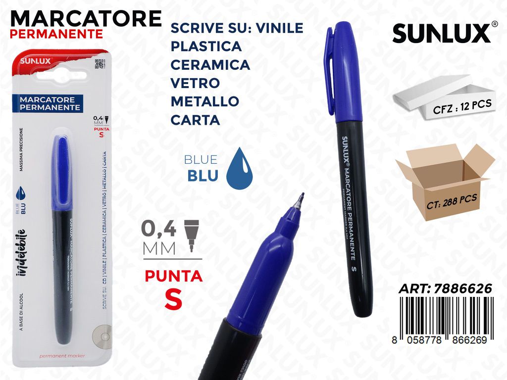 MARCATORE PERMANENTE BLU S 0.4MM