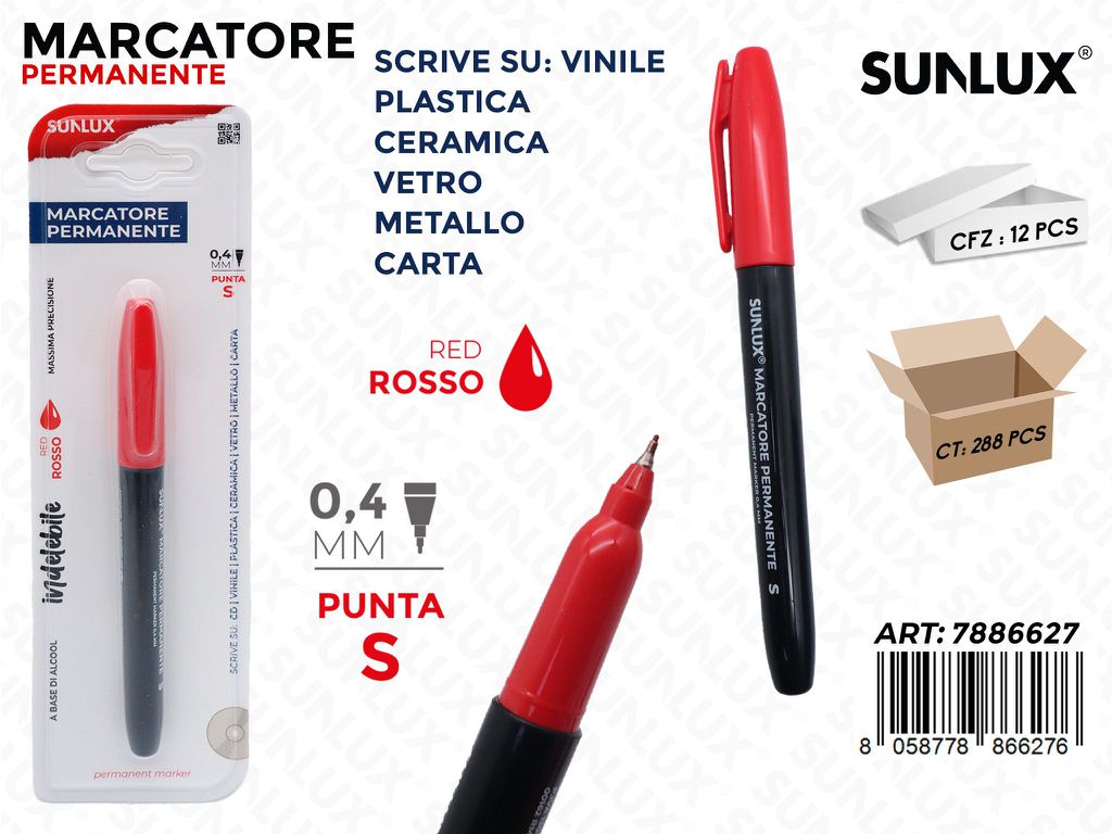 MARCATORE PERMANENTE ROSSO S 0.4MM