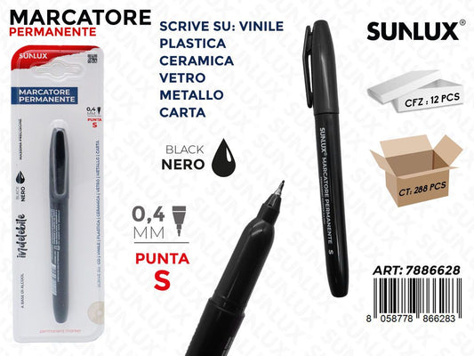 Sunlux Marcatore Permanente Nero S 0.4MM