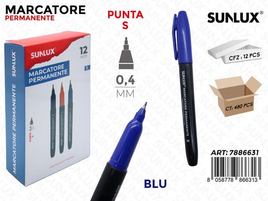 Sunlux Marcatore Perm. Blu. S 0.4MM