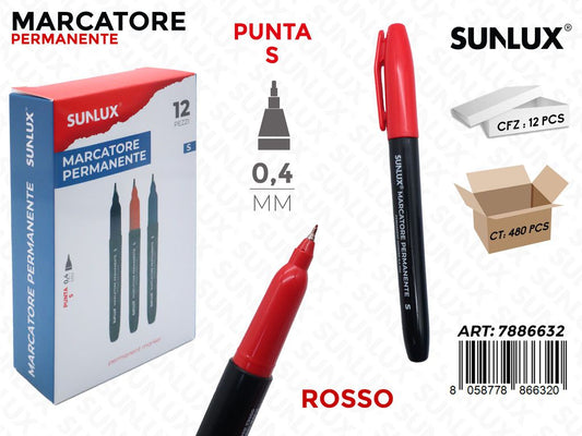 Sunlux Marcatore Perm. Rosso S 0.4MM