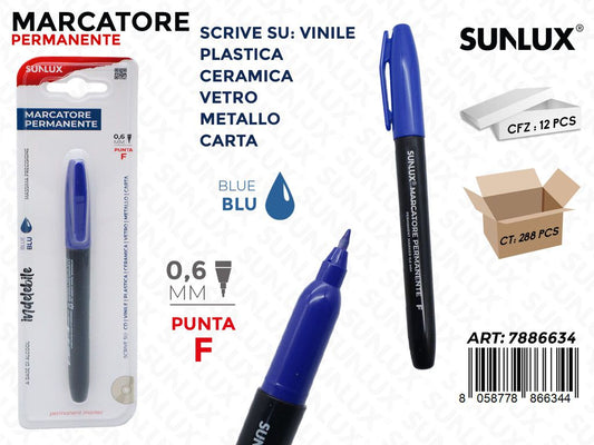 MARCATORE PERMANENTE BLU F 0.6MM