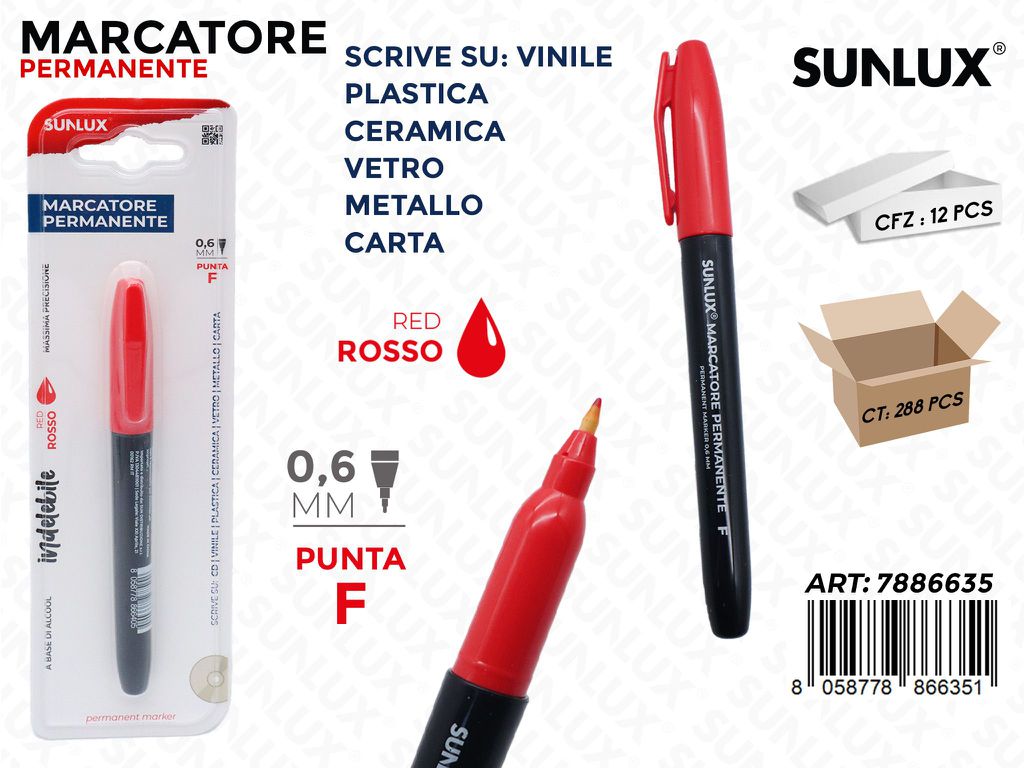 MARCATORE PERMANENTE ROSSO F 0.6MM