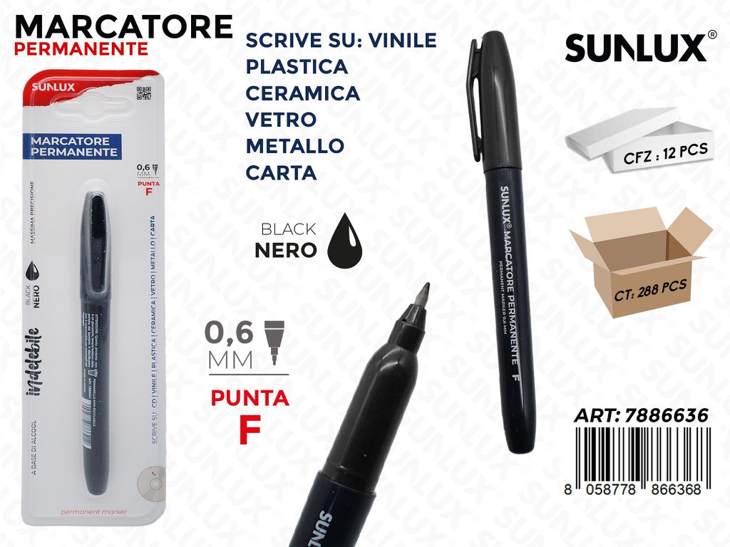 MARCATORE PERMANENTE NERO F 0.6MM