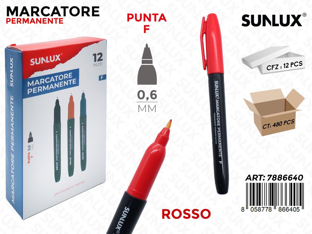 MARCATORE PERMANENTE ROSSO F 0.6MM