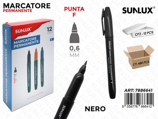 Sunlux Marcatore Permanente Nero F 0.6MM