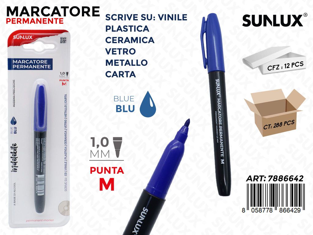 MARCATORE PERMANENTE BLU M 1.0MM