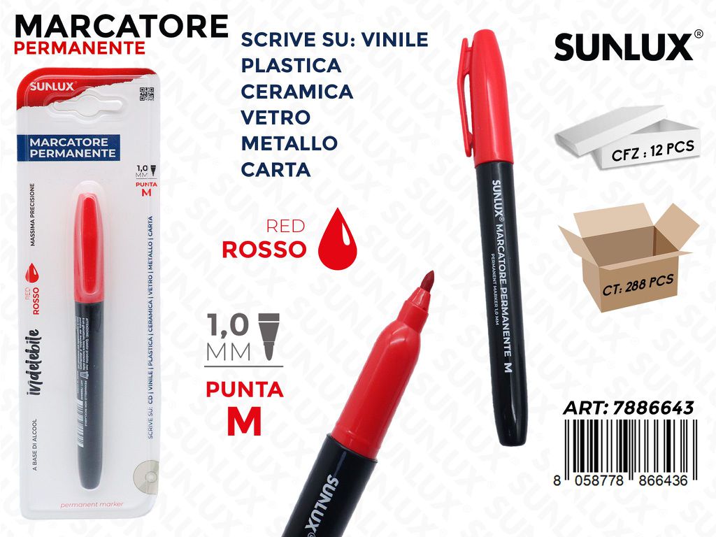 MARCATORE PERMANENTE ROSSO M 1.0MM