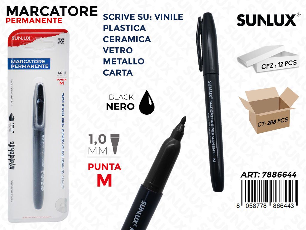 MARCATORE PERMANENTE NERO M 1.0MM