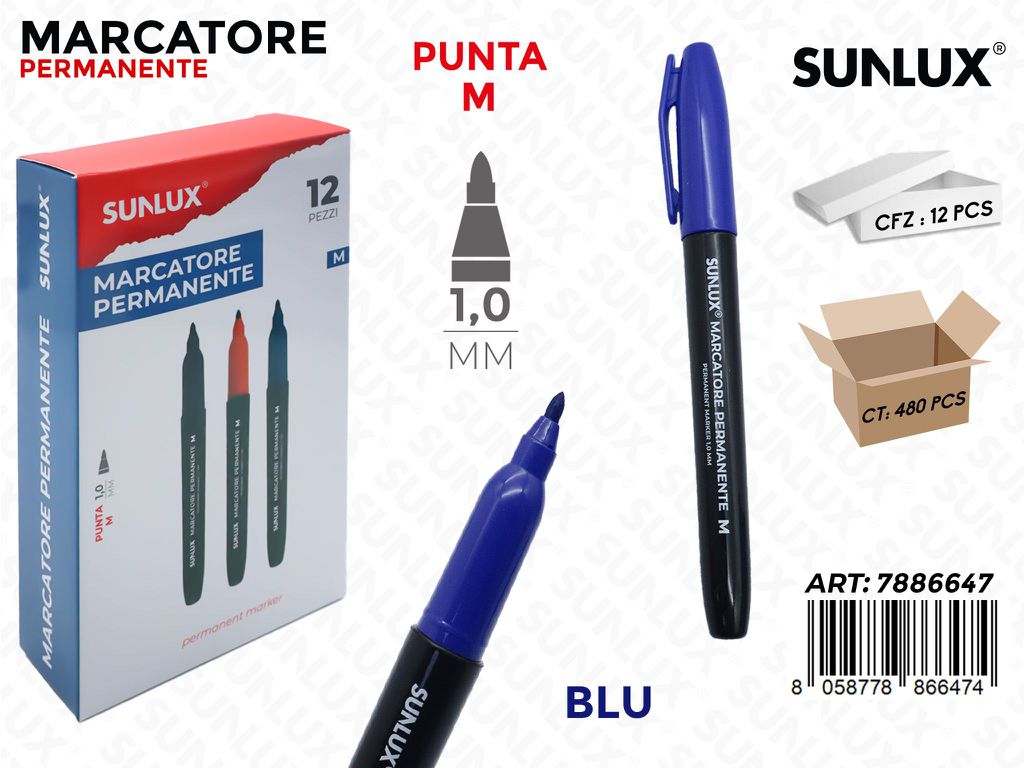 MARCATORE PERMANENTE BLU M 1.0MM