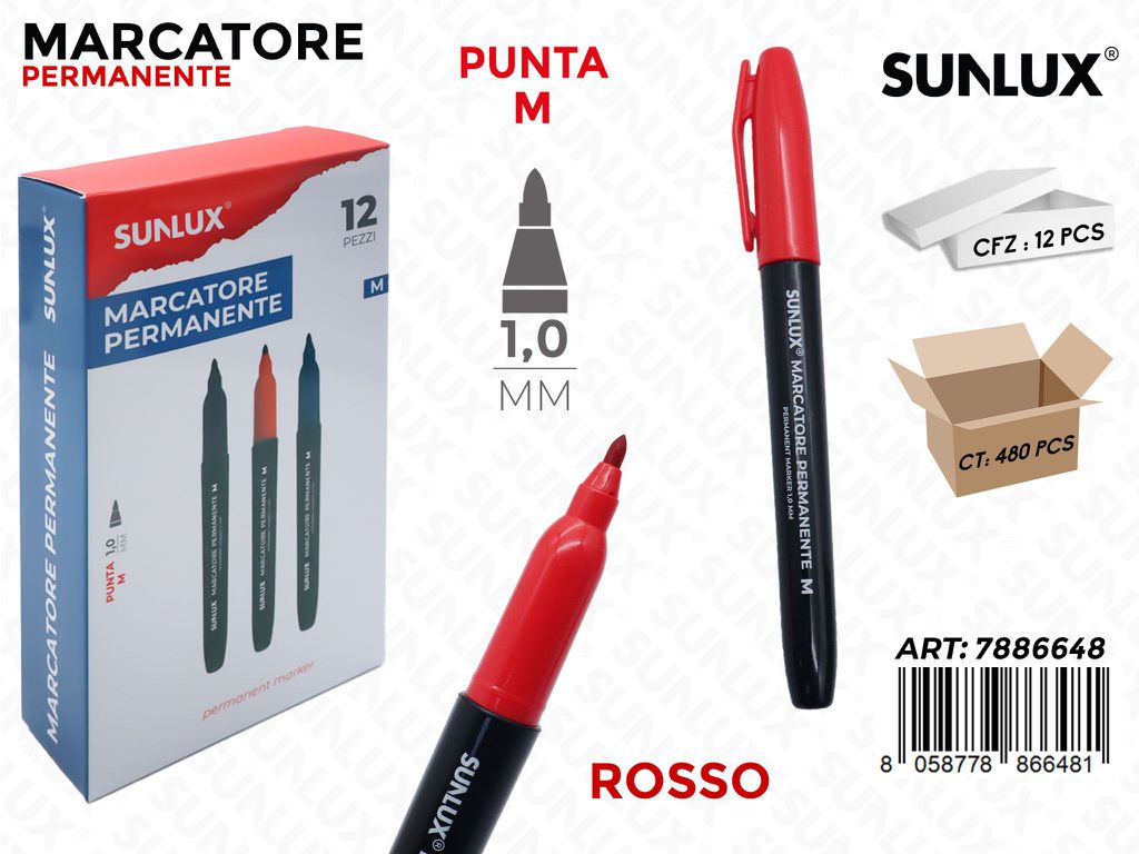 MARCATORE PERMANENTE ROSSO M 1.0MM