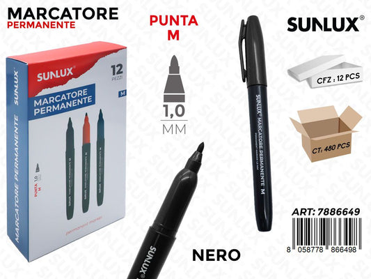 Sunlux Marcatore Permanente Nero M 1.0MM