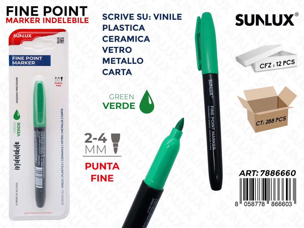 FINE POINT MARKER INDEL. VERDE 2-4MM
