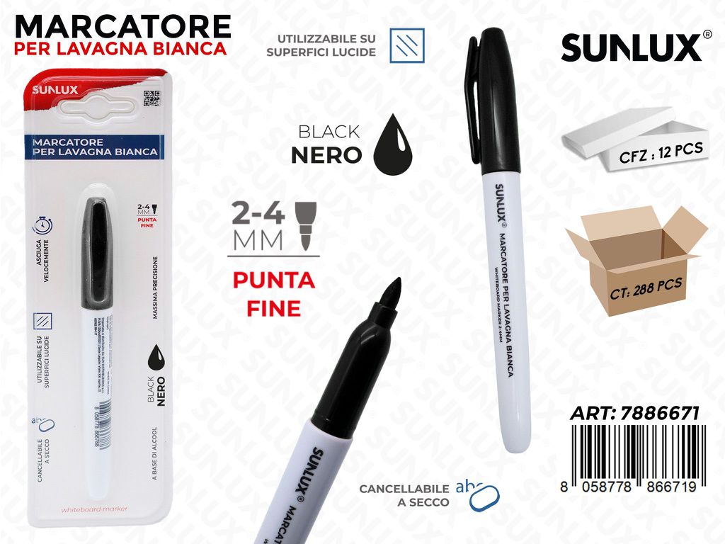 MARCATORE LAVAGNA NERO 2-4MM