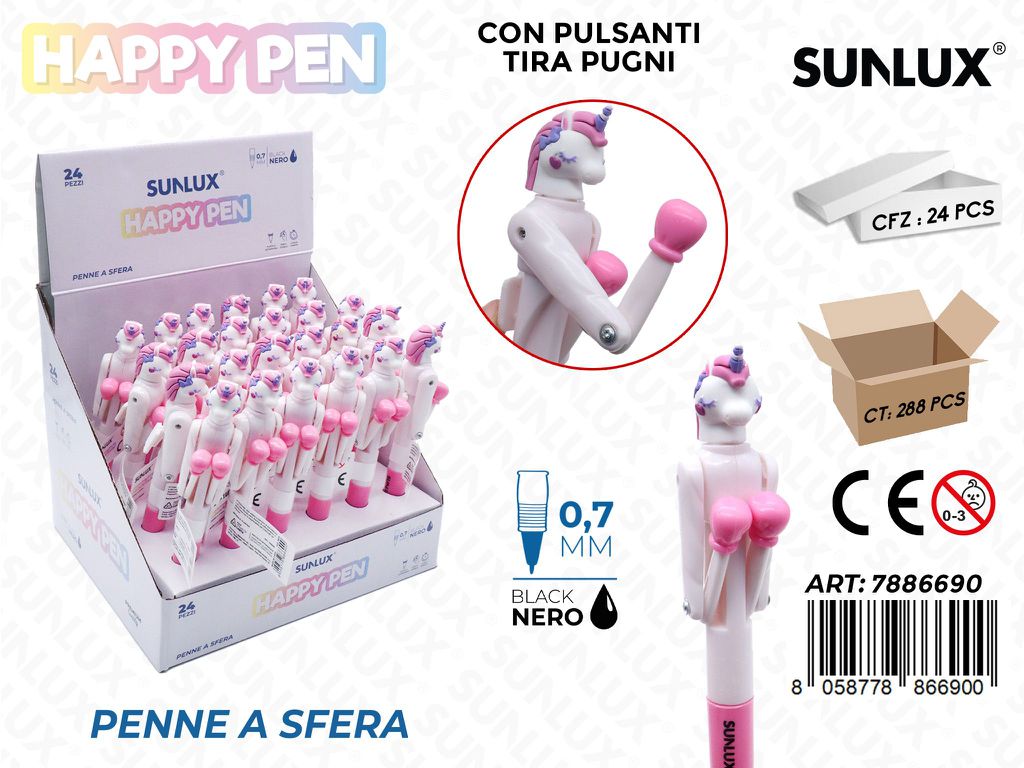 Happy Pen C/Pulsanti Nero 0.7Mm