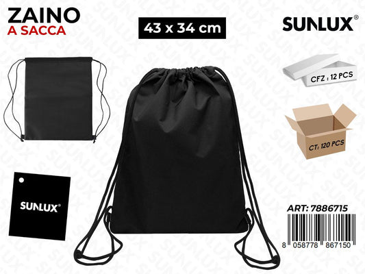ZAINO A SACCA NERO 43*34CM /PZ DA 12**
