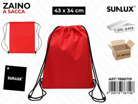 ZAINO A SACCA ROSSO 43*34CM /PZ DA 12**